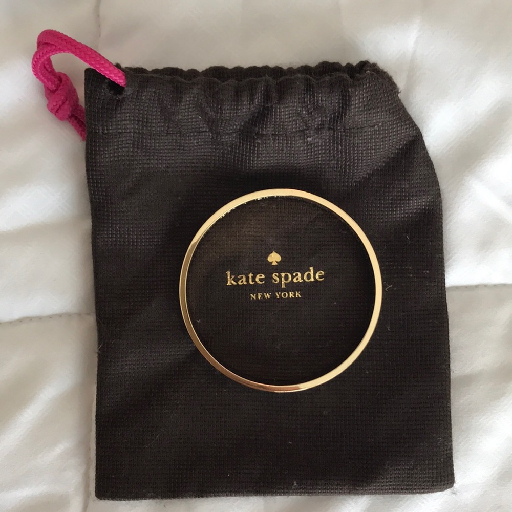Kate Spade White/Gold Spade Bangle